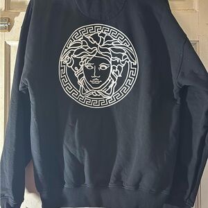 Versace Black and White Medusa Crewneck Sweater